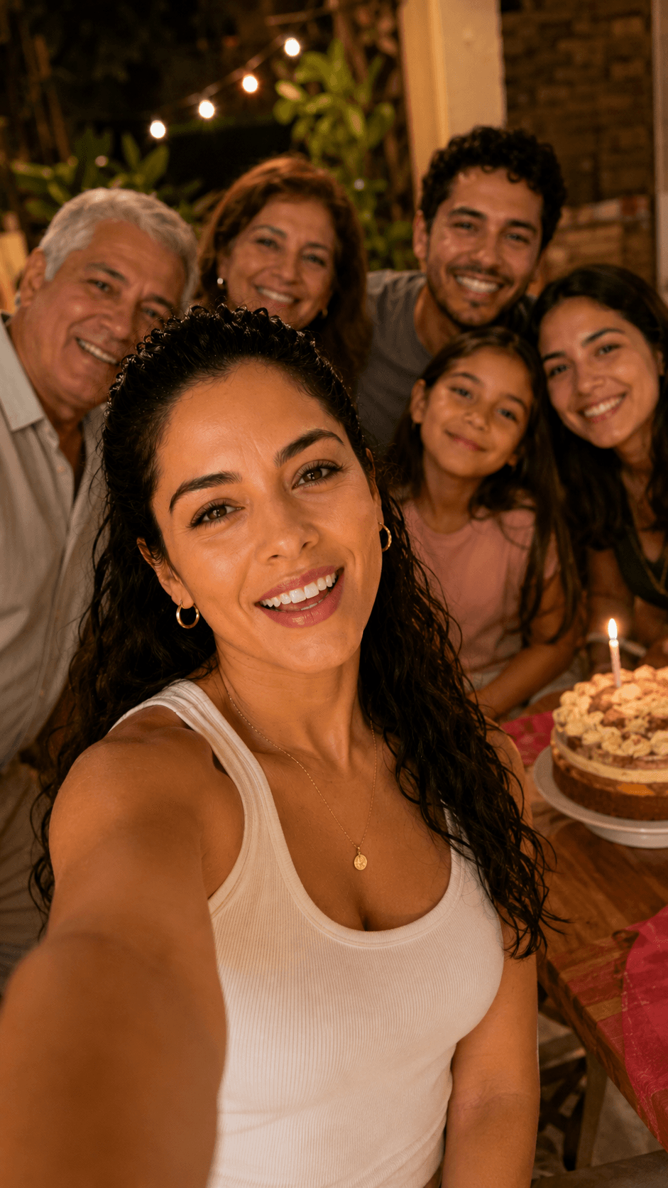 Celebración familiar grabada para un video personal